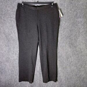 Allison Daley Pants Xl Gray Comfort Fit Ponte Short Straight Leg‎ Pull On Casual